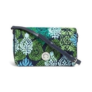 Vera Bradley Turnlock CARIBBEAN SEA Crossbody Purse Organizer Shoulder Bag